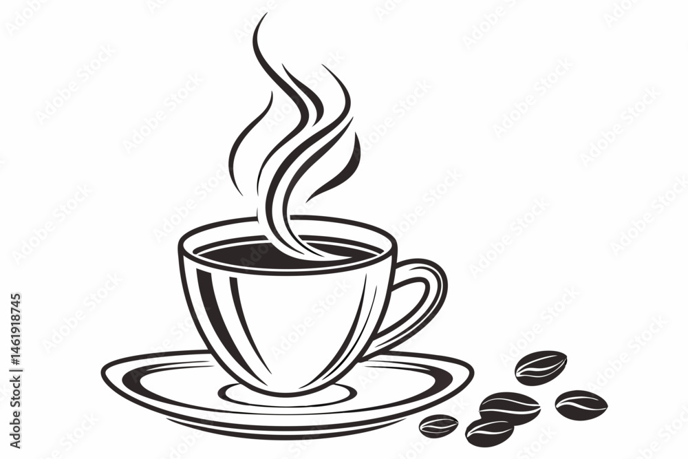 Obraz premium coffee sihouette black vector