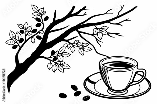 coffee sihouette black vector