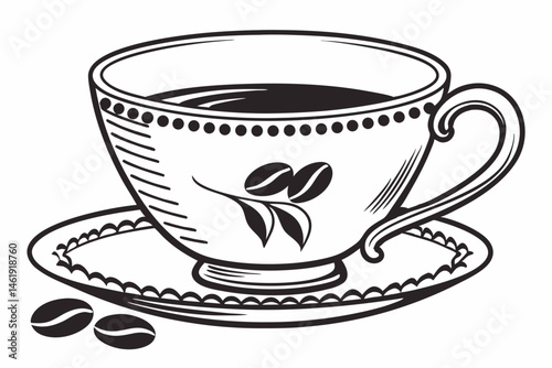 coffee sihouette black vector