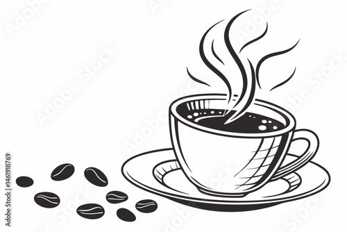 coffee sihouette black vector