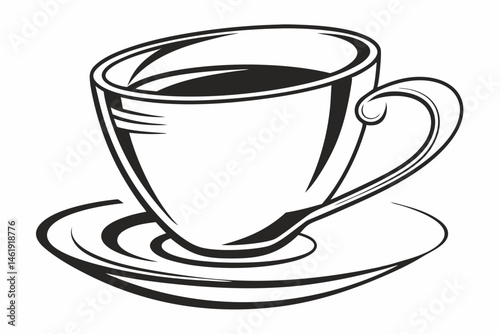 coffee sihouette black vector