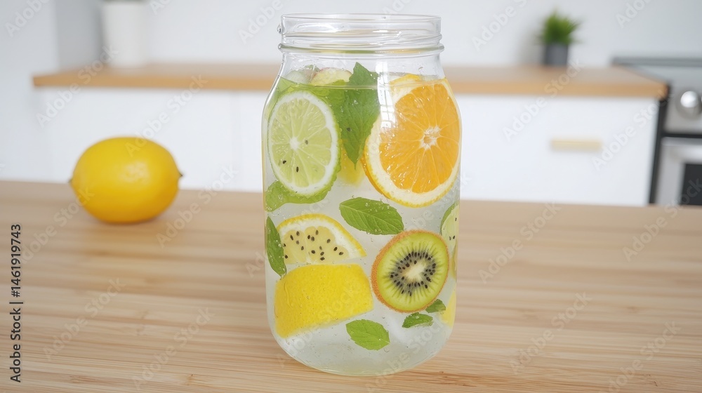 Naklejka premium Refreshing fruit infused water