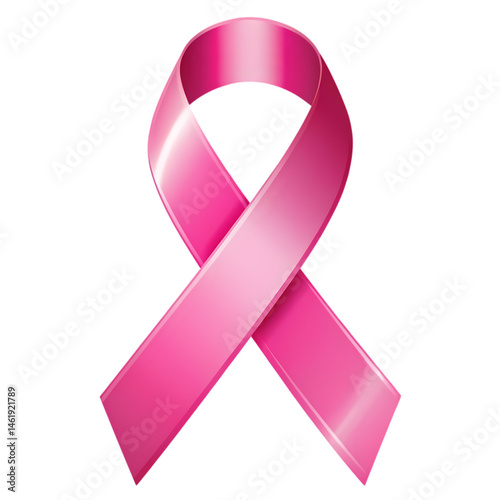 Pink Ribbon Breast Cancer Awareness Symbol isolated on transparent background