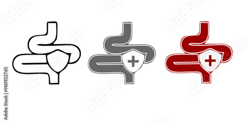 Intestine icon. Bowel symbol. Human anatomy, guts or intestinal tract vector illustration. Digestion sign. Abdominal gastric belly icon isolated