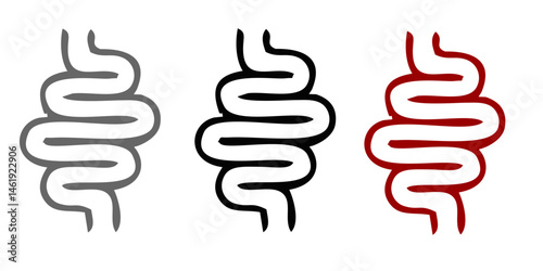 Intestine icon. Bowel symbol. Human anatomy, guts or intestinal tract vector illustration. Digestion sign. Abdominal gastric belly icon isolated