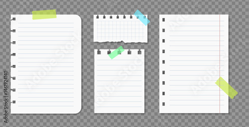 Realistic notes isolated with real shadow. Square sticky paper reminders with shadows, paper page