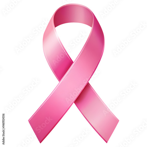 Pink Ribbon Breast Cancer Awareness Symbol Support Hope and Fight isolated on transparent background