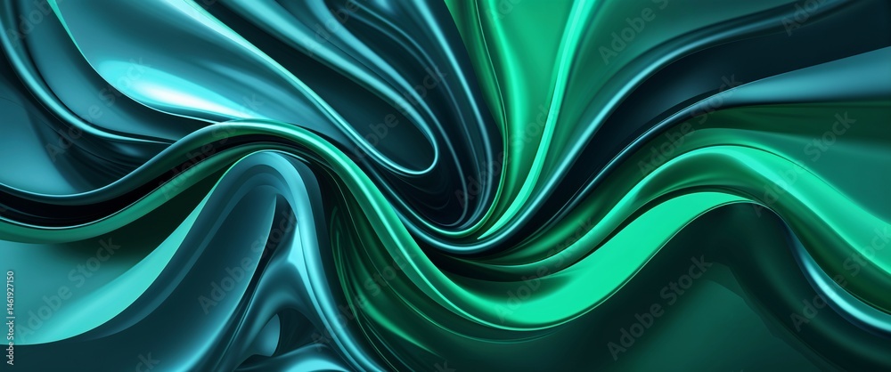 Obraz premium Elegant titanium and emerald green color abstract background