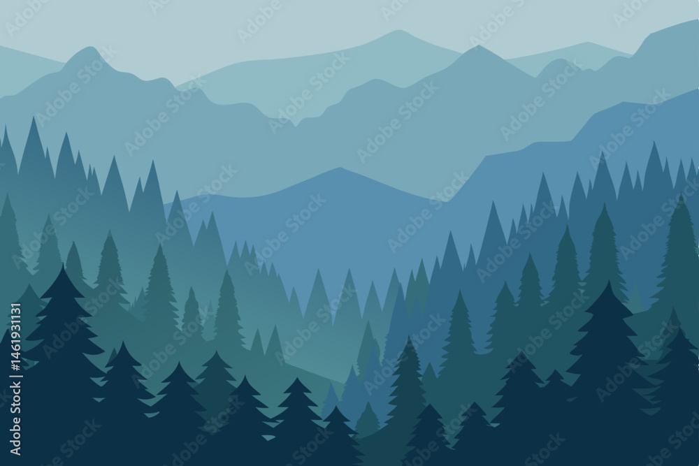 Fototapeta premium winter mountain landscape with trees