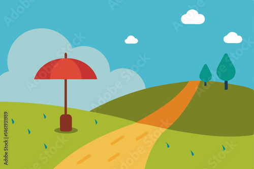 vector illustration of a rural landscape
