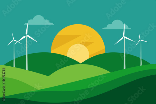 wind turbines in the field