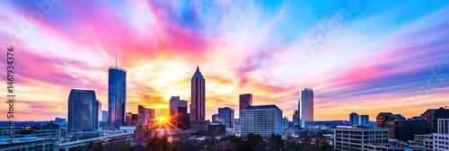 cinematic atlanta georgia downtown skyline -