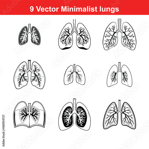 Lung - Illustration,Lungs Icon on Black and White Vector Backgrounds,Lungs Icon on Black and White Vector Backgrounds