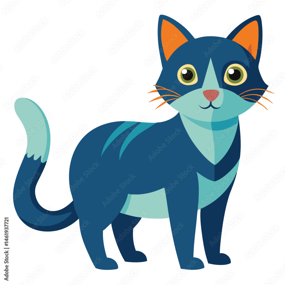 Obraz premium Cat shilhotee vector on white background