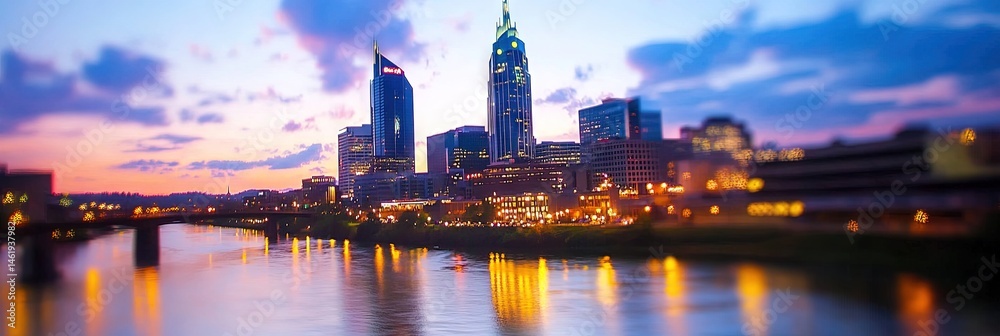 Fototapeta premium cinematic nashville downtown skyline -