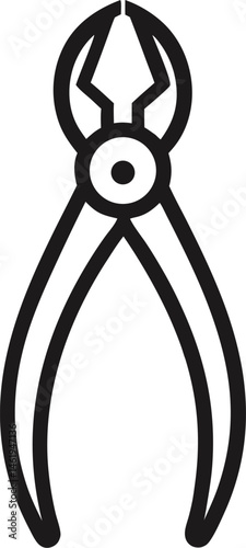 Babcock Forceps icon line art vector on transparent background