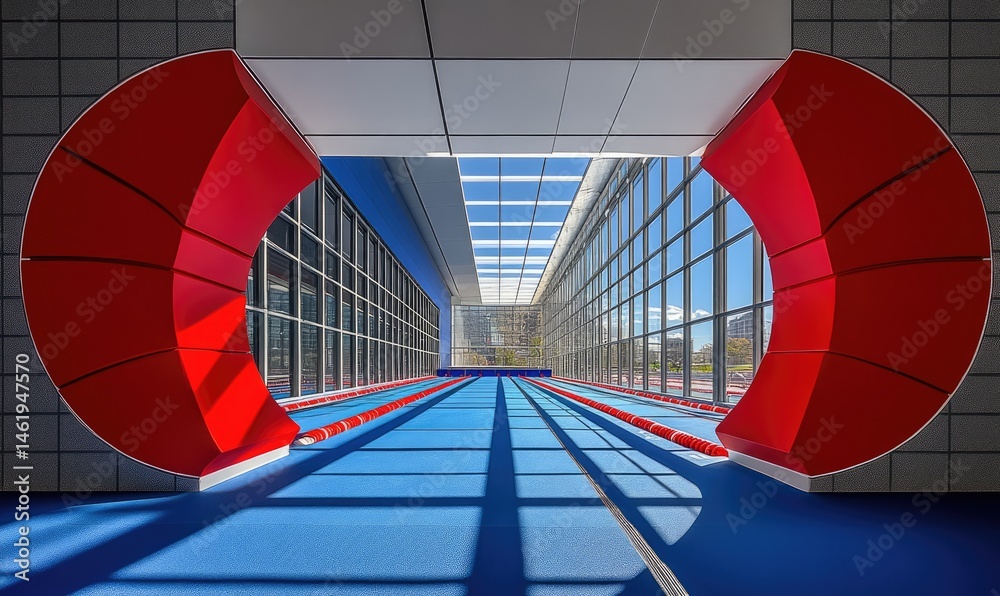 Obraz premium Modern indoor pool, architectural design