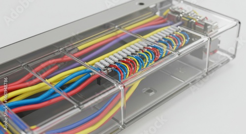 Transparent electrical enclosure with colored wires