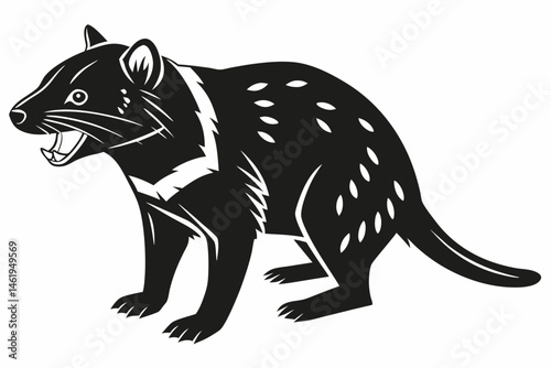tasmanian devil sihouette black vector
