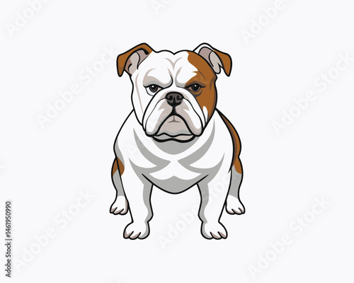 angry bulldog engraved in vector form, portraying ferocity with meticulous detail, capturing strength and tenacity.	