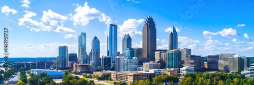 overhead photo of charlotte north carolina downtown skyline