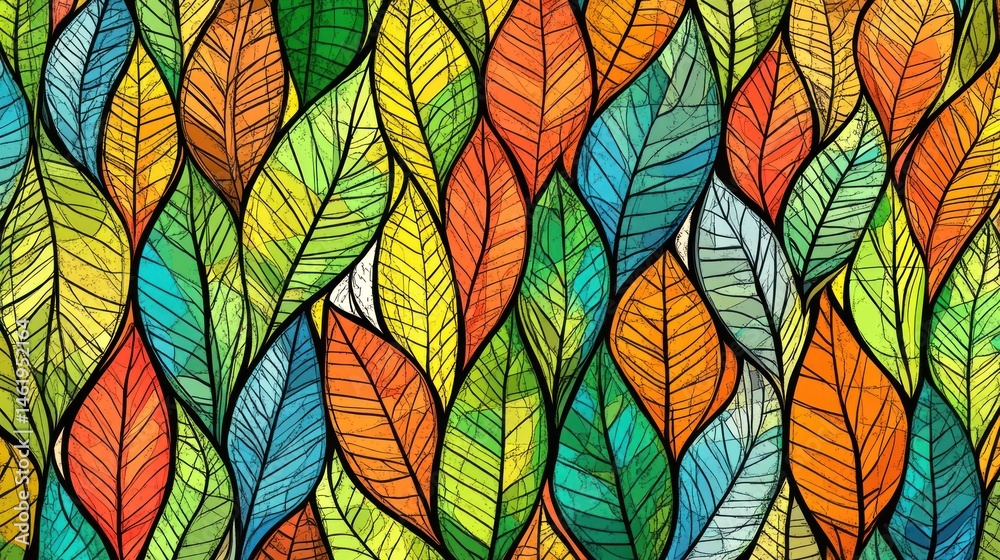 Vibrant autumn leaves pattern Vibrant autumn leaves pattern