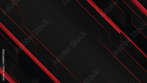 Modern dark abstract background with red lines