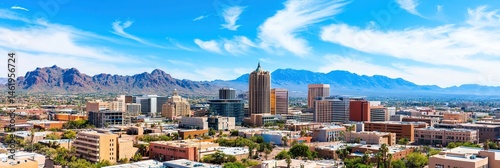 overhead photo of tucson, arizona downtown skyline 