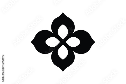 Quatrefoil symbol silhouette on white background