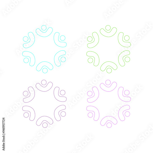 PEOPLE CONNECTED UNION TEAM TEAMWORK SIGN SYMBOL LOGO
