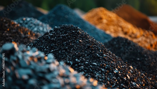 Piles of various gravels