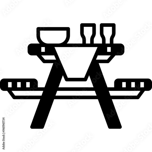 Picnic Table glyph icon