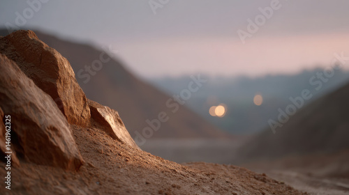 open pit mine in botswana during soft twilight showcasing seasonal transition