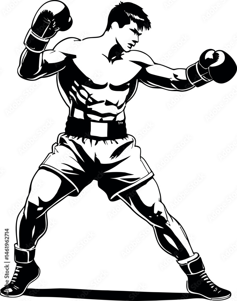 Naklejka premium A man with boxing gloves