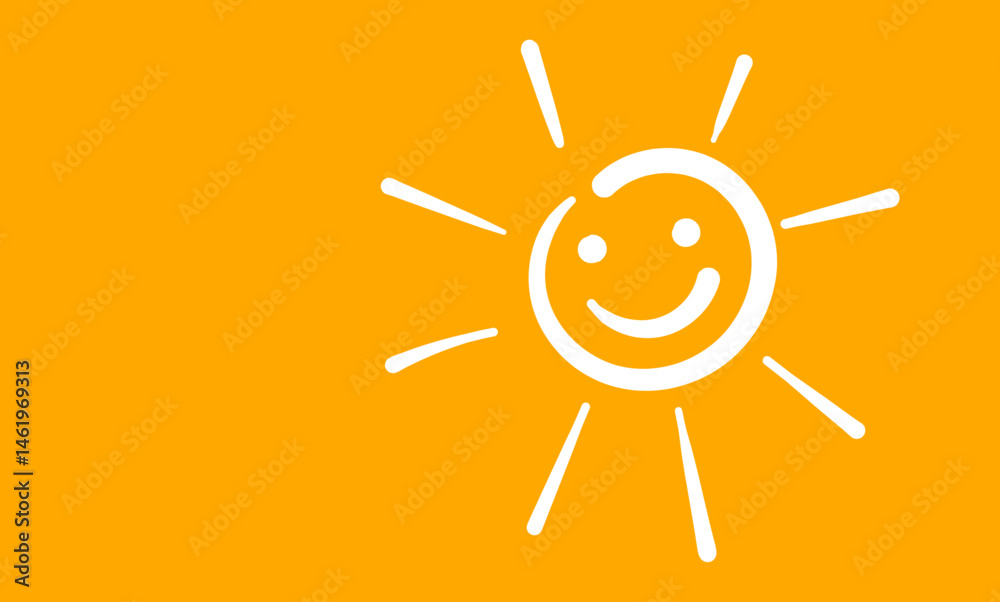 Obraz premium icona, sole, sorridente, sorriso, allegria, felicità, 