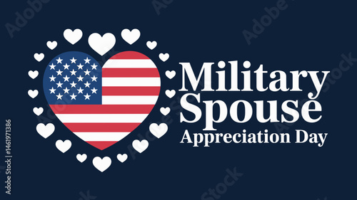Military Spouse Appreciation Day Design with Heart and U.S. Flag