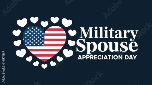 Military Spouse Appreciation Day Design with Heart and U.S. Flag