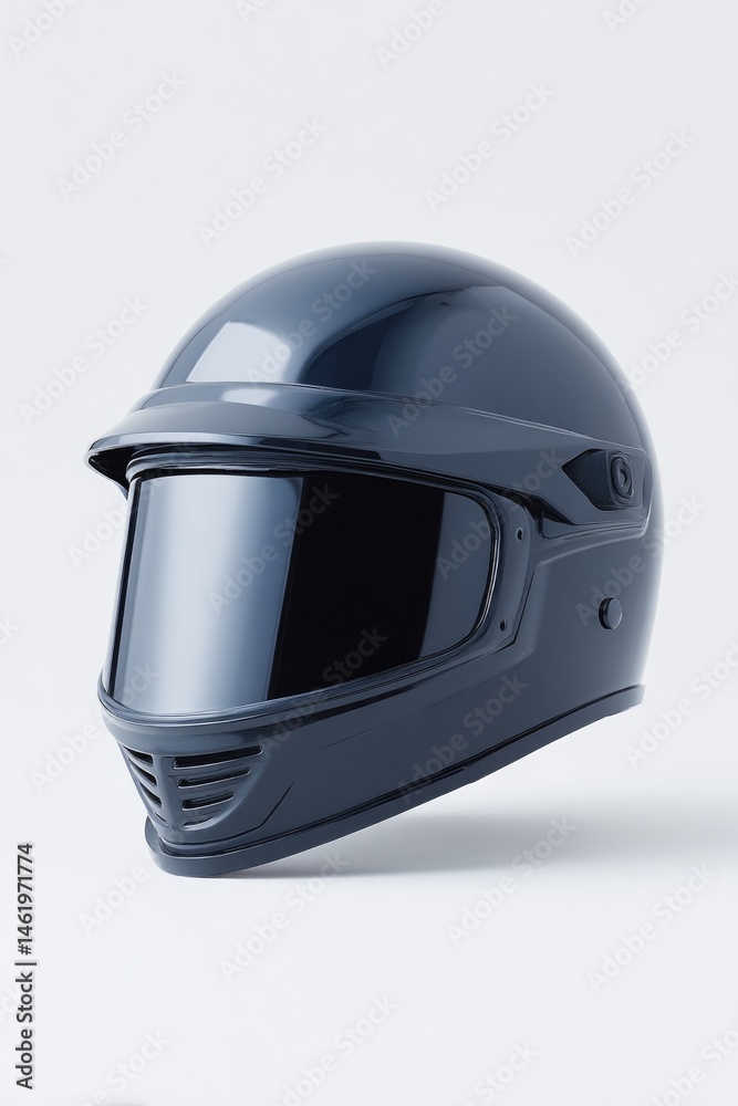 Fototapeta premium lone paintball helmet rests in center of white background
