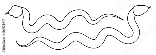 Snake silhouette outline. Snake icon on a white background. Snake sign. Vector illustrator