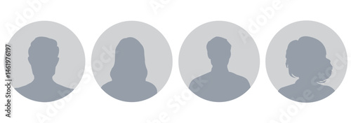 Men and women profile icon. Suitable for social media profiles, icons, screensavers and as a template.
