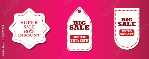 Product tag icon with big sale and discount announcement font, easily editable icon for your business flyer design,  can be used in online selling market flyer, advertising, discount announcement