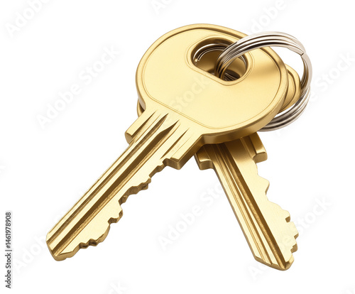 A couple of keys to casa dorada, real estate, apartment rental, real estate purchase. Cut out white background