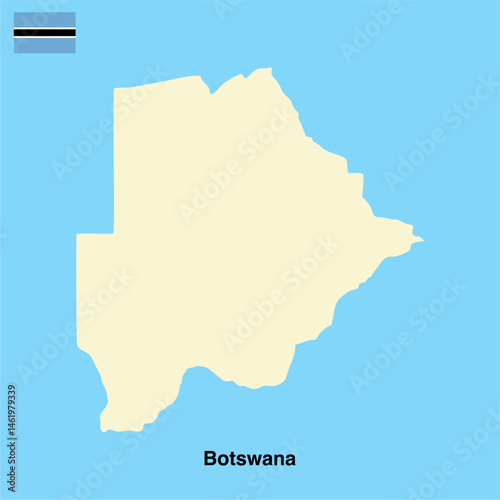 Botswana country map vector on transparent background