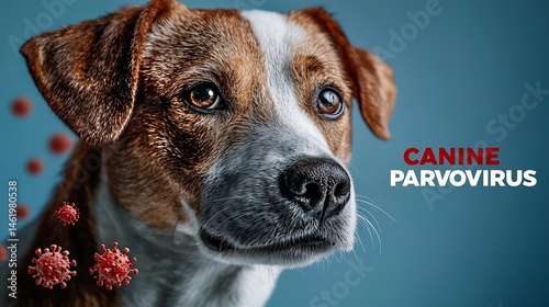 Close up of a dog highlighting canine parvovirus awareness.