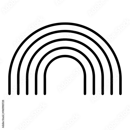 Stylized rainbow icon for diversity, celebration, and creative projects