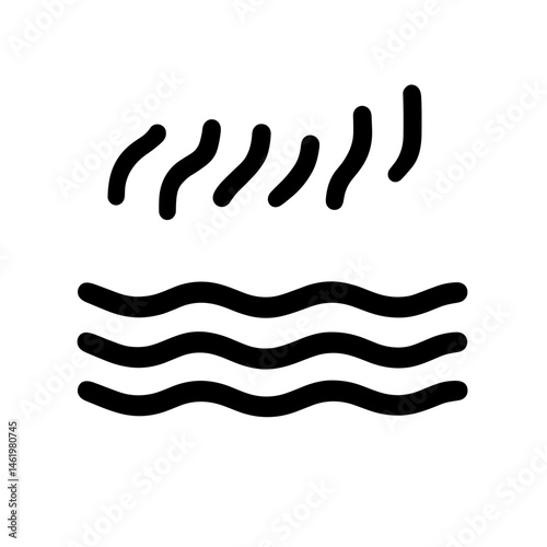 Stylized waves and steam icon for wellness, relaxation, and spa concepts