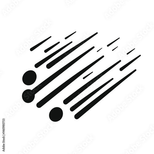 Stylized shooting stars icon for celebration, inspiration, and creative projects