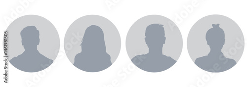 Men and women profile icon. Suitable for social media profiles, icons, screensavers and as a template.