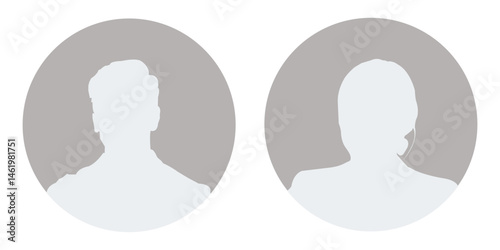 Men and women profile icon. Suitable for social media profiles, icons, screensavers and as a template.