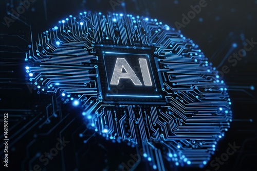 AI Brain Circuitry Concept
